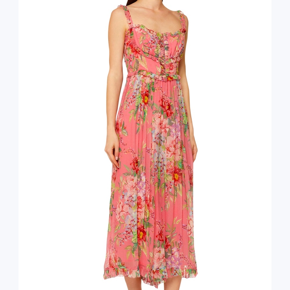 Zimmermann Bellitude Watermelon Floral silk jumpsuit xs
